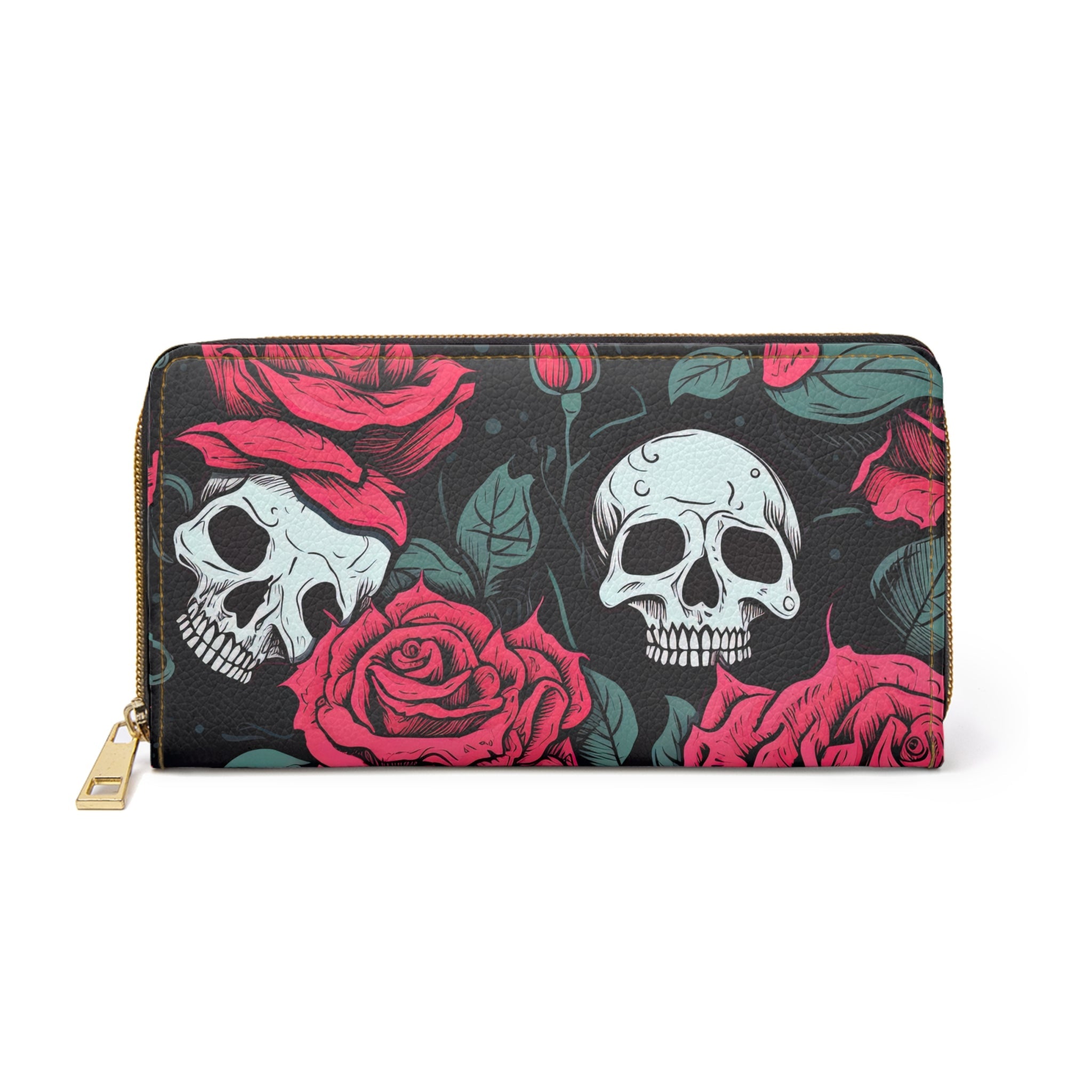 Pink Punk Skull Zippered Wallet