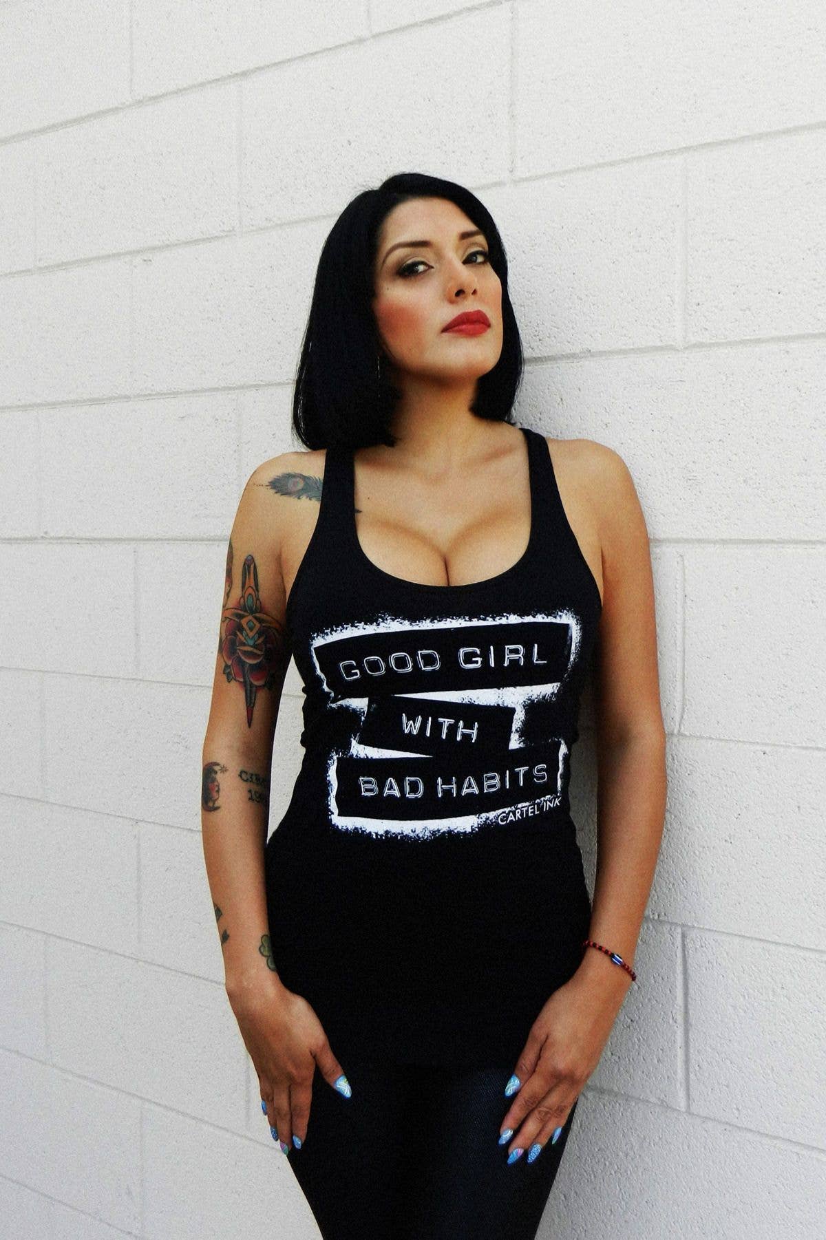 Good Girl With Bad Habits Women's Racer Back Tank