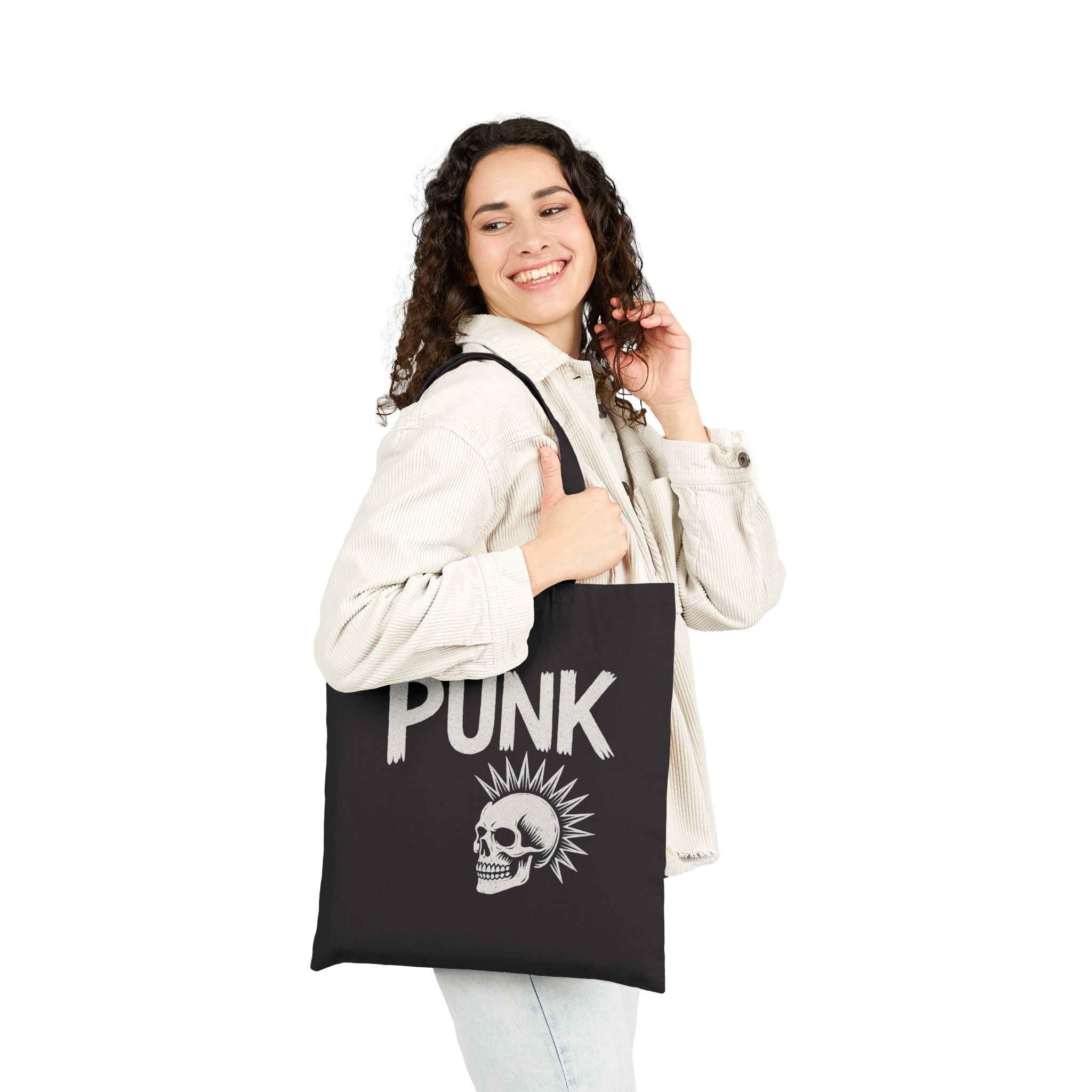 Punk Skull Canvas Tote Bag