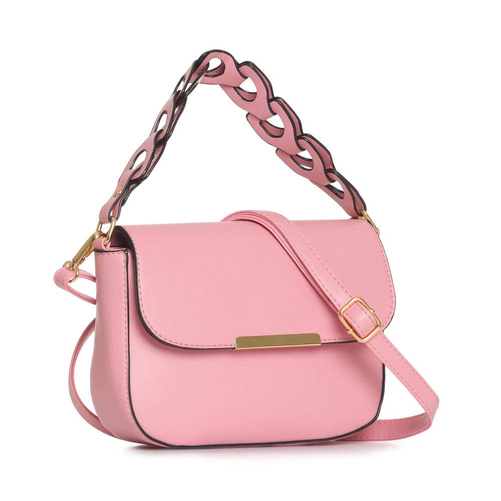 KZS 2934 Sassy Ladies Crossbody Handbag: PINK