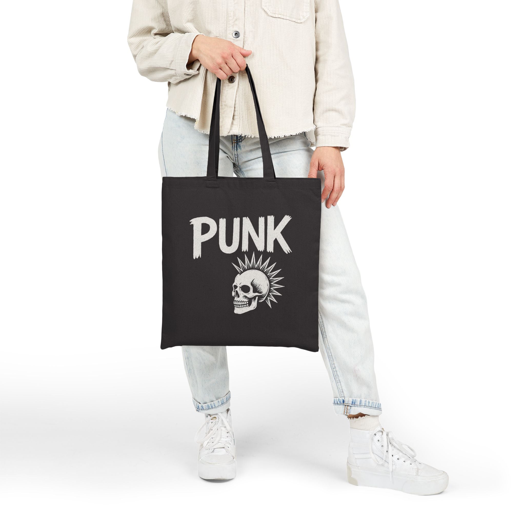 Punk Skull Canvas Tote Bag