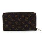 CS022 Monogram Accordion Card Holder Wallet Wristlet: BR/TN