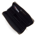 CS022 Monogram Accordion Card Holder Wallet Wristlet: BR/TN