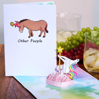 Unicorn Dancer Funny 3D Pop-Up Birthday Greeting Card