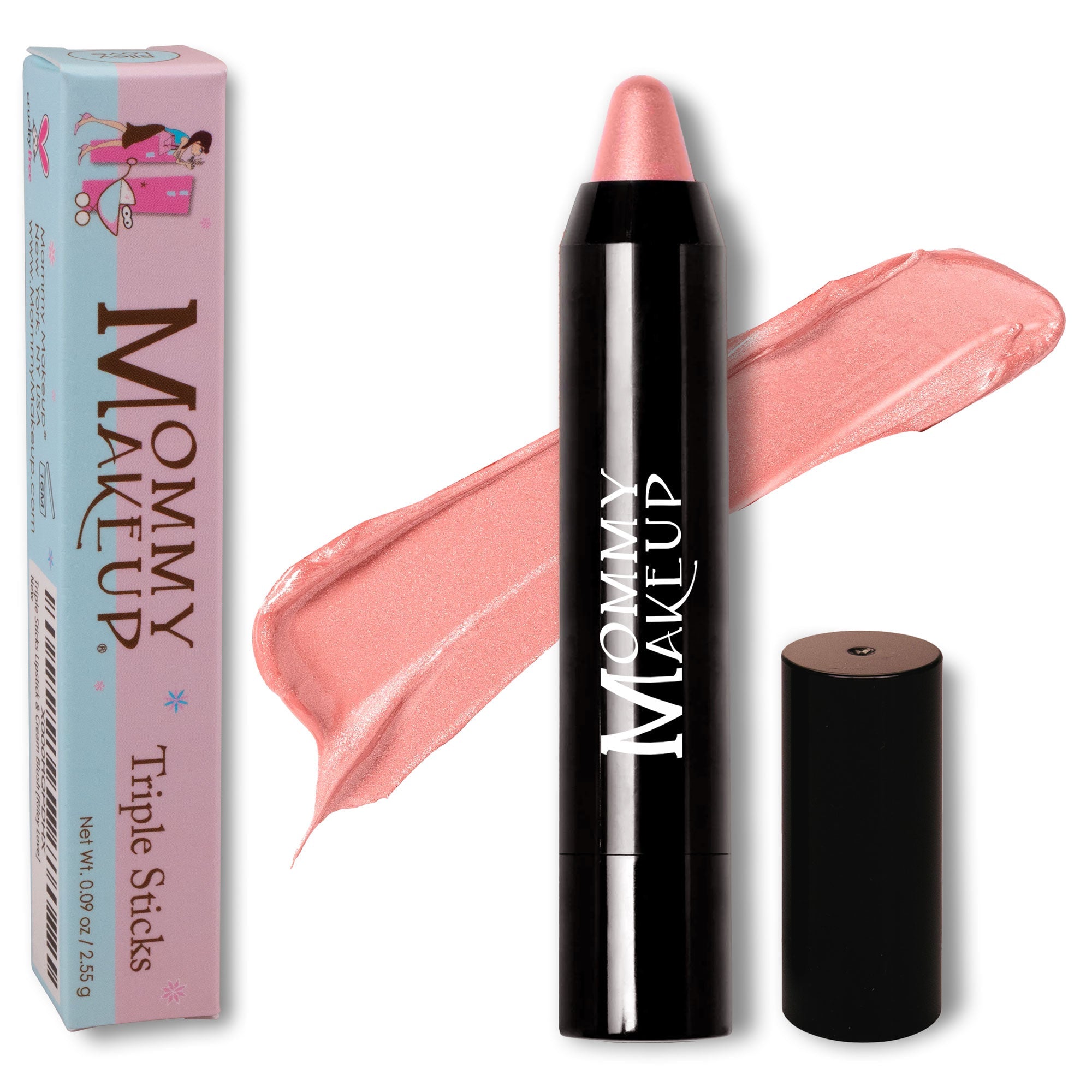 Triple Sticks Lipstick, Cream Blush, and Treatment in Riley Love