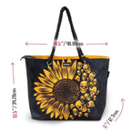 Skullistic Sunflower Skulls Shoulder Beach Bag