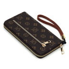CS022 Monogram Accordion Card Holder Wallet Wristlet: BR/TN