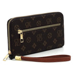 CS022 Monogram Accordion Card Holder Wallet Wristlet: BR/TN