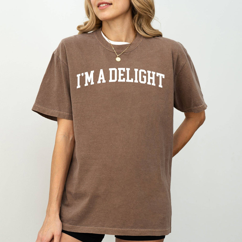 I'm A Delight, Funny, Minimal, Sassy, Aesthetic, Meme Shirt: Black